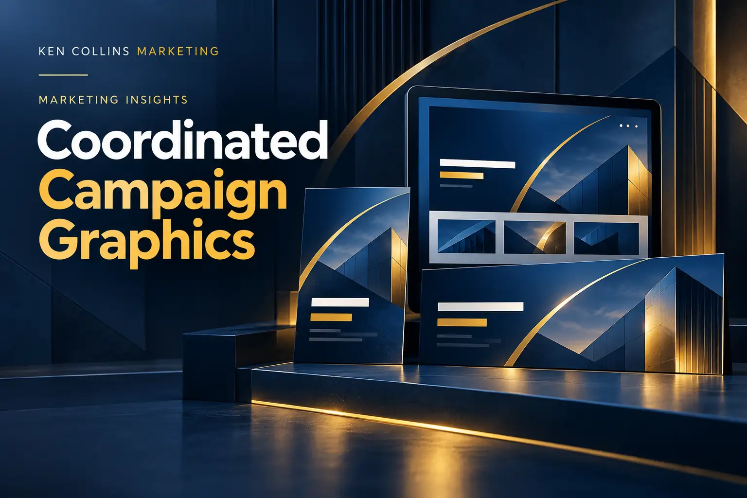 Coordinated Campaign Graphics Ken Collins Marketing | Ken Collins Marketing Coordinated Campaign Graphics Across a Website Flyer and Banner Ken Collins Marketing